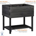 dobar® Hochbeet Kubus 2.0 inkl. Pflanzfolie und Ablage - Hochbeet für Garten aus Holz - 78 x 58 x 78 cm - Anthrazit - Thumbnail 3