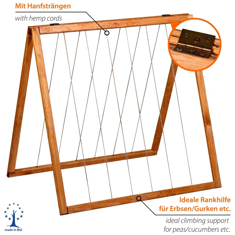 dobar® Rankhilfen-Aufsatz Gurken für Hochbeet Kubus 2.0 - Rankhilfe für den Garten - 78 x 58 x 78 cm - Braun – Bild 5
