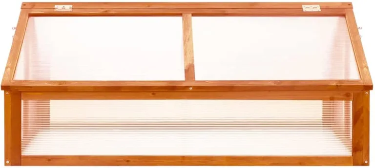 Tidyard Gewächshaus Tunnelgewächshaus Gartenhaus Garten Treibhaus Pflanzenhaus Tomatenhaus Frühbeet Braun 114x80x50 cm Tannenholz – Bild 3