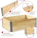 Schroth Home Hochbeet 120x80x40cm groß - rechteckig - Palettenrahmen aus Holz - Hochbeet für Garten - faltbar - steckbar & stapelbar - Aussenbereich (2X Hochbeetrahmen 120x80x40) - Thumbnail 2