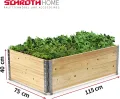 Schroth Home Hochbeet 120x80x40cm groß - rechteckig - Palettenrahmen aus Holz - Hochbeet für Garten - faltbar - steckbar & stapelbar - Aussenbereich (2X Hochbeetrahmen 120x80x40) - Thumbnail 3