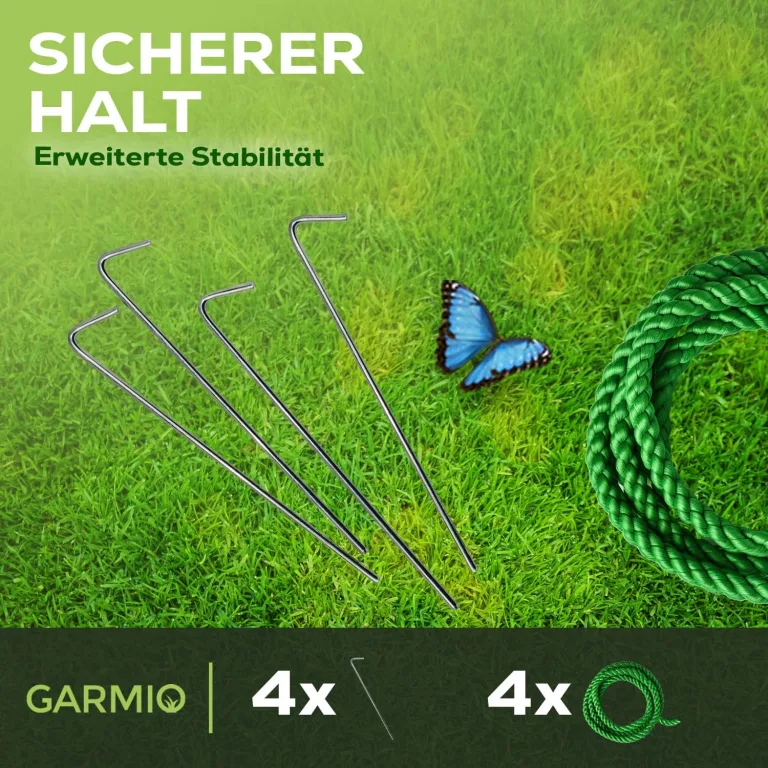 Folien-Gewächshaus Cicata Tomatengewächshaus Winterfest, Folientunnel für Aufzucht, 3x2x2 m groß, grün, 6 Fenster, Insektennetz, Rund, Mehrweg, Gitternetzfolie – Bild 4