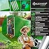 KESSER® Folien-Gewächshaus Stabil mit 16 Fenster mit Moskitonetz & Tür | Gartentunnel mit Rahmen aus verzinktem Stahl | Folientunnel 170g/m² inkl. Erdanker Handschuhen & Seilen | 800x300cm Grün – Bild 2