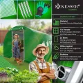 KESSER® Folien-Gewächshaus Stabil mit 12 Fenster mit Moskitonetz & Tür | Gartentunnel mit Rahmen aus verzinktem Stahl | Folientunnel 170g/m² inkl. Erdanker Handschuhen & Seilen | 600x300cm Grün - Thumbnail 6