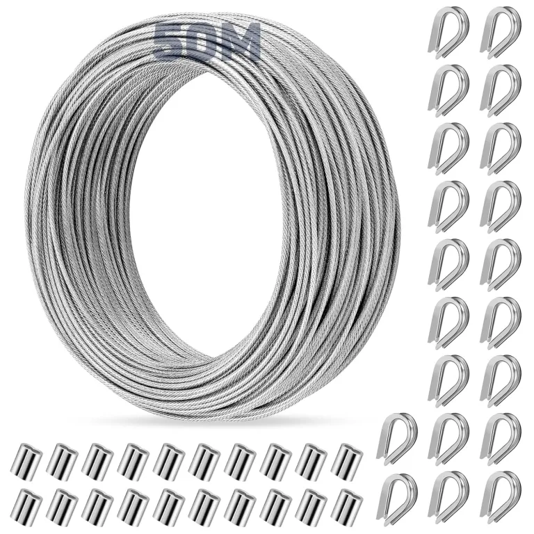 40m 2mm Drahtseil, CGBOOM 304 Edelstahl Drahtseil Spanndraht, Stahlseil Ummantelt, mit ösen Seilspanngarnitur, für Kletterpflanzen Rankhilfe, Wäscheleine, Gardinenseil, Lichter, Deck-Kabel-Reling – Bild 8