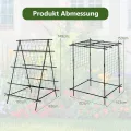 GOPLUS Gurken Rankhilfe, Rankgitter mit verstellbarer A-Form & Würfel-Form, Pflanzenspalier Metall mit Ranknetz & Clips, Gartenspalier Gurkenspalier Pflanzenstütze für Kletterpflanzen, Tomaten & Rosen - Thumbnail 4