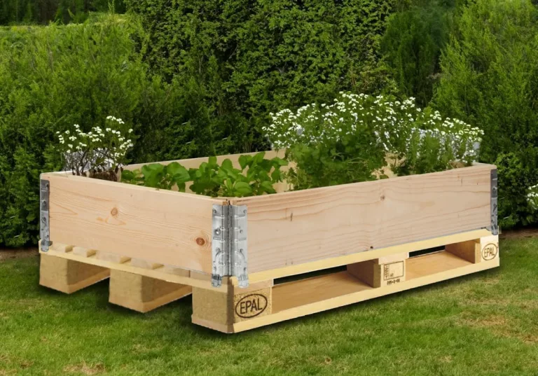 gardivo Hochbeet 120 x 80 x 20 cm - 3-teilig Palettenrahmen aus Holz, Beeteinfassung, Garten Hochbeete, Holzrahmen, Aufsatzrahmen auf Europalettefaltbar, stapelbar, steckbar – Bild 3