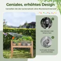 COSTWAY Hochbeet aus Holz, 130L, erhöhtes Pflanzbeet mit Ablauflöchern & transparenten Acrylplatten, Kräuterbeet rechteckig, Gartenbeet für Garten Terrasse Balkon, Pflanzkasten Natur(100x59x77cm) - Thumbnail 4