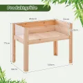 COSTWAY Hochbeet aus Holz, 130L, erhöhtes Pflanzbeet mit Ablauflöchern & transparenten Acrylplatten, Kräuterbeet rechteckig, Gartenbeet für Garten Terrasse Balkon, Pflanzkasten Natur(100x59x77cm) - Thumbnail 6