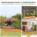 COSTWAY Blumenkasten mit Rankgitter & hängendem Dach, Pflanzkasten mit Rankhilfe, Hochbeet für Kletterpflanzen & hängende Körbe, für Hof Garten Terrasse, Pflanzkübel Holz, Orange (200x44x114cm) - Thumbnail 7