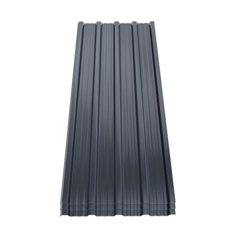 Mondeer 14er-Set Metall Trapezblech, Wellblechplatten für Dach, Dachbleche Trapezblech, Verzinkter Stahl für den Bau von Garagen, Gewächshä usern, Zwingern, 7m², 110 * 46cm, Dunkelgrau – Bild 1