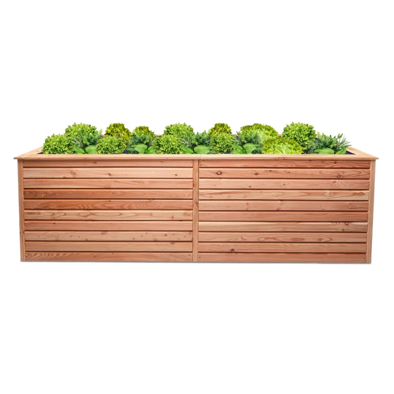 Mega Holz Hochbeet Lärche Rhombus L - Naturbelassenes Kräuterbeet aus europäischem natürlichen Lärchenholz - Für Garten, Balkon & Terrasse geeignet - wetterfest, stabil, pflegeleicht & langlebig – Bild 8