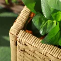 Outsunny Poly Rattan Hochbeet Blumenkasten mit Füßen Rattan Blumenkasten Blumentopf mit Ablage Sand 70 x 30 x 72 cm - Thumbnail 8