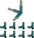 8 Stück Steckverbinder Rohrverbinder, Eckverbinder für Gartenrahmen, 3 Wege Pflanzenpfahl Verbinder, Gewächshaus Zubehör Rohrverbindung Pflanzenpfähle Käfige Stützen Verbinder für Gewächshaus Garten - Thumbnail 1