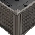 vidaXL Pflanzkasten, Blumenkübel mit Beinen Rattan-Optik, Pflanzkübel für Garten Terrasse, Blumenkasten Hochbeet Gemüsebeet, Braun 160x40x42cm PP - Thumbnail 5