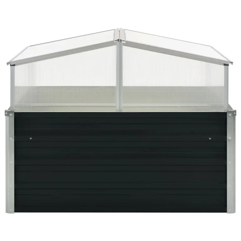Gewächshaus Klein Frostschutz FrostwäChter GewäChshaus Winterfest GeräTehaus Tomaten GewäChshaus Balkone,Terrassen Verzinkter Stahl Anthrazit 100x100x77 cm – Bild 2