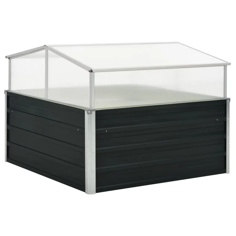 Gewächshaus Klein Frostschutz FrostwäChter GewäChshaus Winterfest GeräTehaus Tomaten GewäChshaus Balkone,Terrassen Verzinkter Stahl Anthrazit 100x100x77 cm – Bild 1