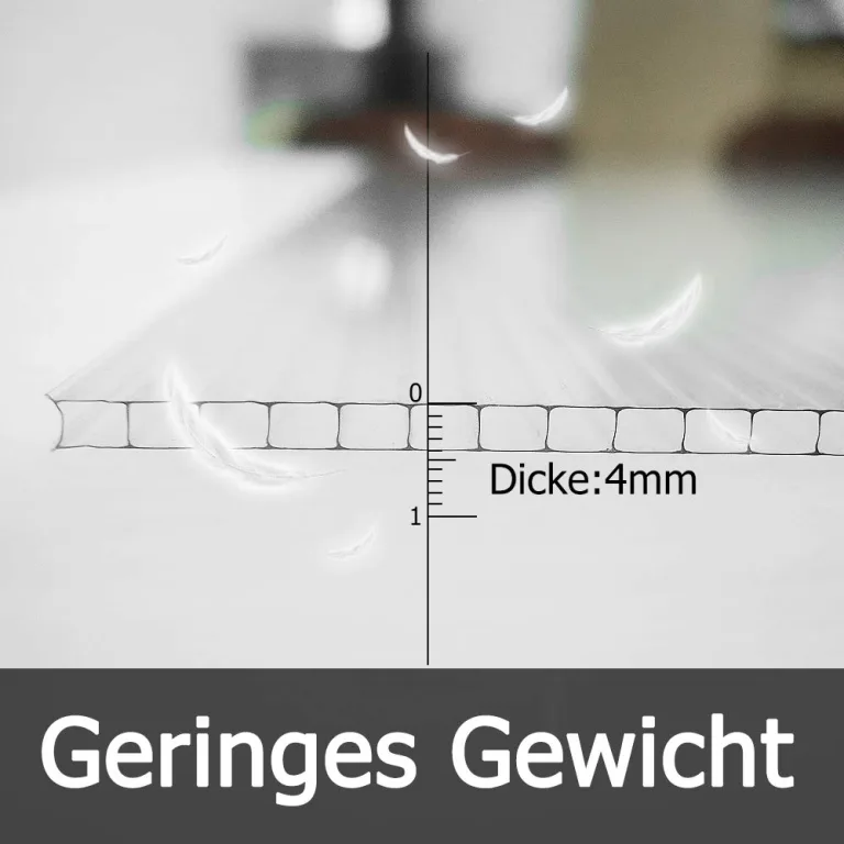 Polycarbonatplatten Doppelstegplatten 4mm, 14pcs Dachplatten 10,25 m² Hohlkammerplatten UV-beständig für Gewächshaus Garten Treibhaus, Transparent – Bild 5