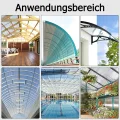 Polycarbonatplatten Doppelstegplatten 4mm, 14pcs Dachplatten 10,25 m² Hohlkammerplatten UV-beständig für Gewächshaus Garten Treibhaus, Transparent - Thumbnail 7