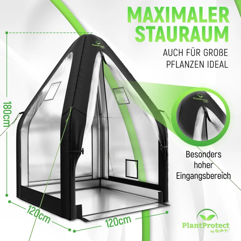 Q.P.T. Wintergewächshaus für Kübelpflanzen – strapazierfähiges PVC-Material zum Schutz vor Frost, Wind und Regen, einfache Montage inkl. Erdthermometer – Bild 3