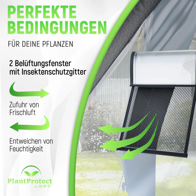 Q.P.T. Wintergewächshaus für Kübelpflanzen – strapazierfähiges PVC-Material zum Schutz vor Frost, Wind und Regen, einfache Montage inkl. Erdthermometer – Bild 5