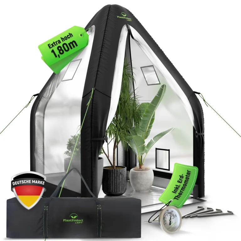 Q.P.T. Wintergewächshaus für Kübelpflanzen – strapazierfähiges PVC-Material zum Schutz vor Frost, Wind und Regen, einfache Montage inkl. Erdthermometer – Bild 1