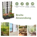 GOPLUS Blumenkasten mit Rankgitter, Hochbeet mit Spalier für Kletterpflanzen & Topfpflanzen, Tiefes Pflanzbeet mit Drainagelöchern für Balkon, Hinterhof & Garten (Braun, 80 x 40 x 122 cm) - Thumbnail 5