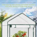 WOLTU Foliengewächshaus, Tomaten, Blumen, Gemüse & Obstpflanzen gewächshaus, Geeignet für Garten, Balkon & Terrasse, Spitzdach gegen Wasserstau, 100x50x190cm, Weiß - Thumbnail 4