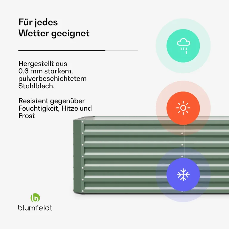 blumfeldt High Grow Straight Hochbeet - Ergonomisches 1.000-l-Gartenbeet aus Rostfreiem Galvalume-Stahl für Gemüse und Kräuter, 60 cm Höhe, Einfache Montage – Bild 3