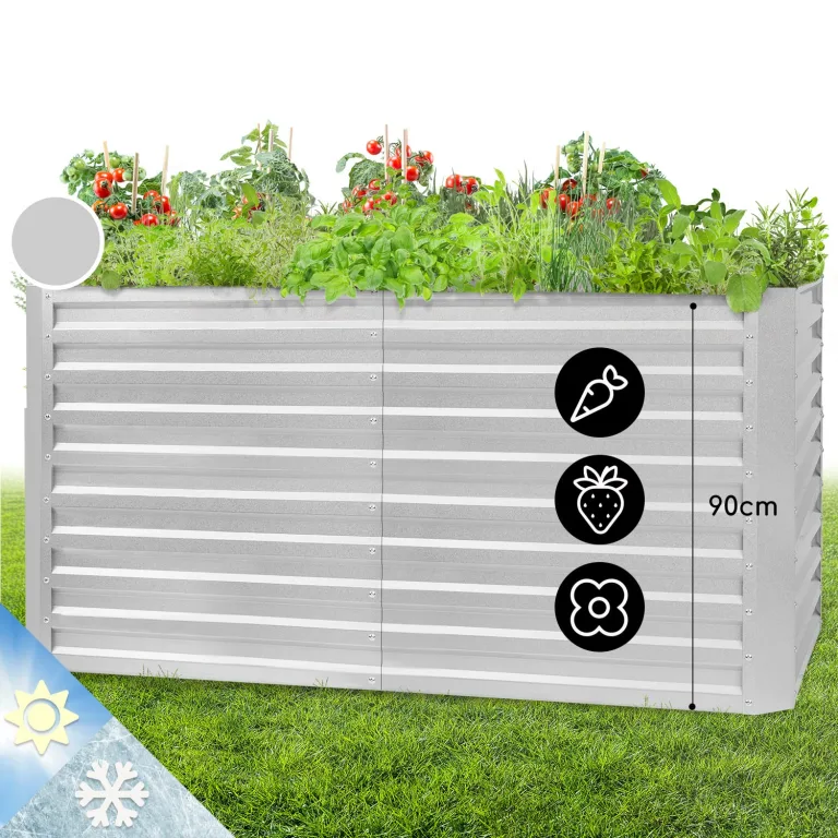 blumfeldt High Grow Straight Hochbeet - Ergonomisches 1.000-l-Gartenbeet aus Rostfreiem Galvalume-Stahl für Gemüse und Kräuter, 60 cm Höhe, Einfache Montage – Bild 9