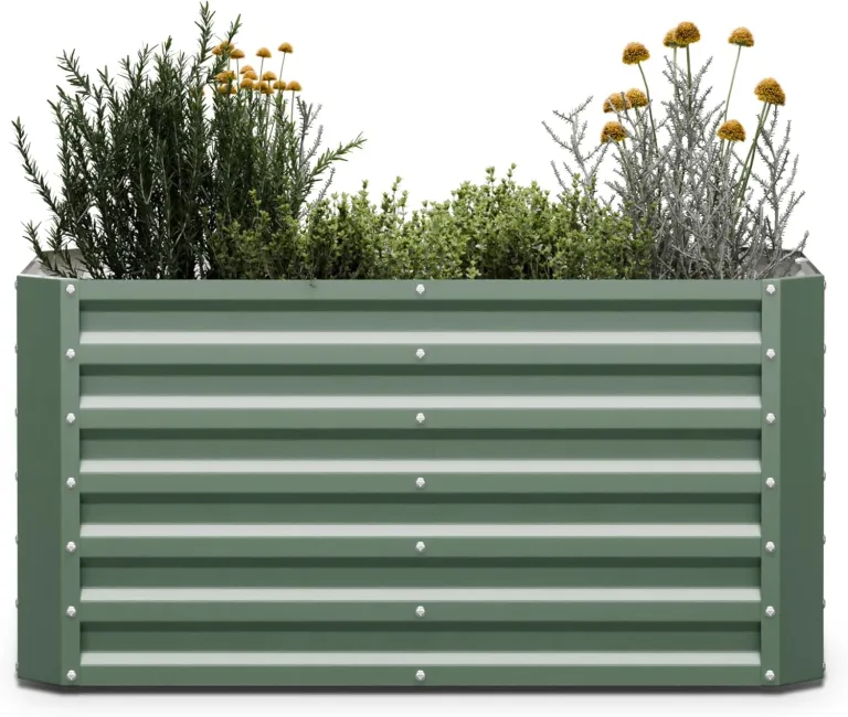 blumfeldt High Grow Straight Hochbeet, Ergonomisches 575-l-Gartenbeet aus Rostfreiem Galvalume-Stahl für Gemüse und Kräuter – Rückenschonendes Design, Einfache Montage, Frostsicher und Kompakt – Bild 1