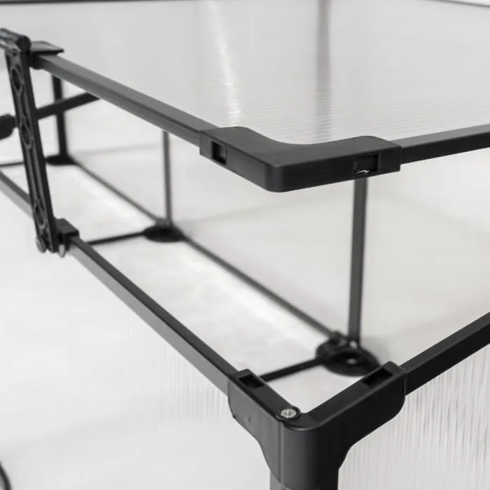 Frühbeet Mini Gewächshaus Pflanzenhaus - Aluminium & Polycarbonat, 180x51x51, schwarz - für Garten, Balkon und Terrasse, Winterfest, Stabil & Einfach zu Montieren - MAGNOLIA III – Bild 10