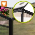 Frühbeet Mini Gewächshaus Pflanzenhaus - Aluminium & Polycarbonat, 100x100x48, schwarz - für Garten, Balkon und Terrasse, Winterfest, Stabil & Einfach zu Montieren - MAGNOLIA IV - Thumbnail 5