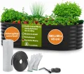TTL GARDEN 240x80x80cm Elegance L Metall Hochbeet Anthrazit - Stahl rostfrei verzinkt & grau lackiert Wellblech ovale Form sehr stabil Garten Beet für Gemüse Kräuter Blumen Gartenbeet Gemüsebeet - Thumbnail 9
