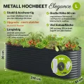 TTL GARDEN 240x80x80cm Elegance L Metall Hochbeet Anthrazit - Stahl rostfrei verzinkt & grau lackiert Wellblech ovale Form sehr stabil Garten Beet für Gemüse Kräuter Blumen Gartenbeet Gemüsebeet - Thumbnail 3