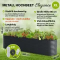 TTL GARDEN 320x80x80cm Elegance XL Metall Hochbeet Anthrazit - Stahl rostfrei verzinkt & grau lackiert Wellblech ovale Form sehr stabil Garten Beet für Gemüse Kräuter Blumen Gartenbeet Gemüsebeet - Thumbnail 2