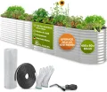 TTL GARDEN 400x80x80cm Spirit XXL Metall Hochbeet Silber - Stahl rostfrei verzinkt Wellblech ovale Form extra groß stabil & wetterfest Garten Beet für Gemüse Kräuter Blumen Gartenbeet Gemüsebeet - Thumbnail 1