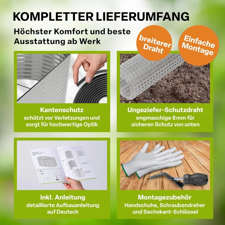 TTL GARDEN 200x100x80cm Inspire L Silber Metall Hochbeet - Stahl rostfrei verzinkt Wellblech sehr stabil & wetterfest Garten Beet oval für Gemüse Kräuter Blumen Gartenbeet Gemüsebeet – Bild 5