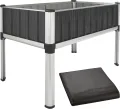 TTL GARDEN Superior M 80x50x80cm Hochbeet aus Metall - Anthrazit-Silber Alu + Stahl verzinkt & lackiert - Frühbeet Pflanzkasten Kräuterbeet Blumenbeet Blumenkasten für Garten Balkon Terrasse - Thumbnail 8