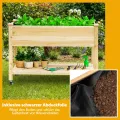 COSTWAY Hochbeet mit Ablage & Rollen, Erhöhtes Gartenbeet aus Holz, Pflanzkasten mit feststellbaren Rädern & Abdeckfolie, Gemüsebeet Kräuterbeet groß, für Balkon Garten Terrasse, 120 x 59 x 84 cm - Thumbnail 7