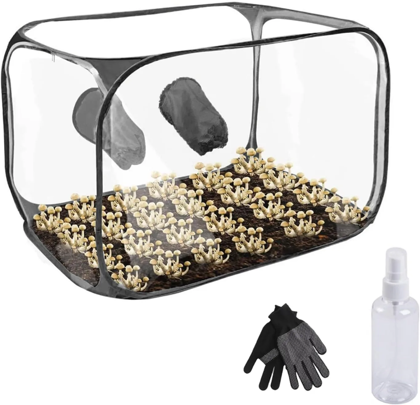 Pilzzuchtzelt, 60x60x90cm Growbox Gewächshaus Zuchtschrank Wasserdicht Pflanzzelt Growroom Pilzzucht Still Luftbox Pilzzuchtbeutel Tragbares Pilzzuchtzelt Set Pilzmykologie Abzugshauben - Bild 1