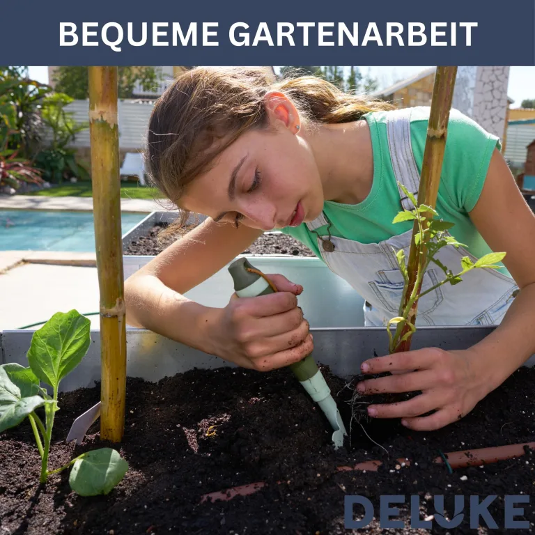 DELUKE® Hochbeet für Garten Oskar Grau | 160x40x77cm | Verzinkter Stahl | Wetterfest | Hochbeet Metall Gartenbeet Kräuterbeet Blumenbeet Beet hoch Frühbeet für Garten Gemüsebeet – Bild 6
