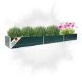 DELUKE® Hochbeet für Garten Oskar Grau | 160x40x77cm | Verzinkter Stahl | Wetterfest | Hochbeet Metall Gartenbeet Kräuterbeet Blumenbeet Beet hoch Frühbeet für Garten Gemüsebeet - Thumbnail 9