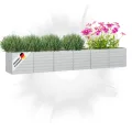 DELUKE® Hochbeet für Garten Oskar Grau | 160x40x77cm | Verzinkter Stahl | Wetterfest | Hochbeet Metall Gartenbeet Kräuterbeet Blumenbeet Beet hoch Frühbeet für Garten Gemüsebeet - Thumbnail 10