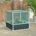 [en.casa] Hochbeet Alblasserdam Blumenbeet mit Abdeckung 174 x 90 x 118 cm Gartenbeet mit Netz Handschuhe Gewächshaus für Garten Metall Kräuterbeet Anthrazit - Thumbnail 10