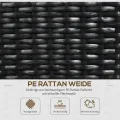 Outsunny Hochbeet mit Rankgitter in Rattan-Optik Pflanzkasten mit Rankhilfe für Kletterpflanzen Blumenkasten Blumenbeet Pflanzkübel Rankkasten für Garten, Balkon, 103 x 29 x 103 cm Schwarz - Thumbnail 5