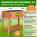 TTL GARDEN Balkon Hochbeet M 80x40x80cm aus Holz - Pflanzkasten & Blumenkasten mit Ablageboden & Folie - Tannenholz wetterfest - Pflanzbeet Kräuterbeet Blumenbeet für Garten Balkon Terrasse - Braun - Thumbnail 3