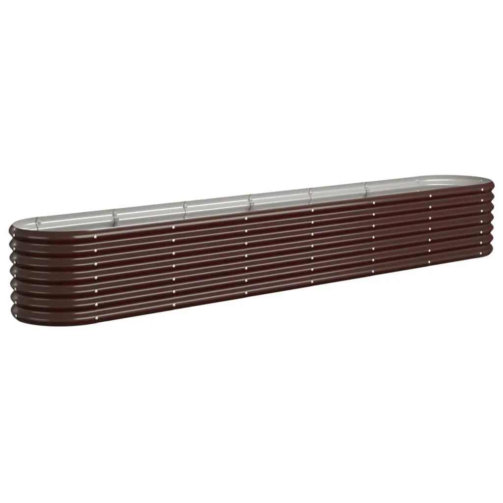 vidaXL Hochbeet, Wetterfestes Hochbeet für Garten Balkon Terrasse, Kräuterhochbeet zum Selber Bauen, Pflanzkasten aus Metall, Verzinkter Stahl Braun - Bild 1