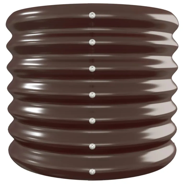 vidaXL Hochbeet, Wetterfestes Hochbeet für Garten Balkon Terrasse, Kräuterhochbeet zum Selber Bauen, Pflanzkasten aus Metall, Verzinkter Stahl Braun – Bild 6