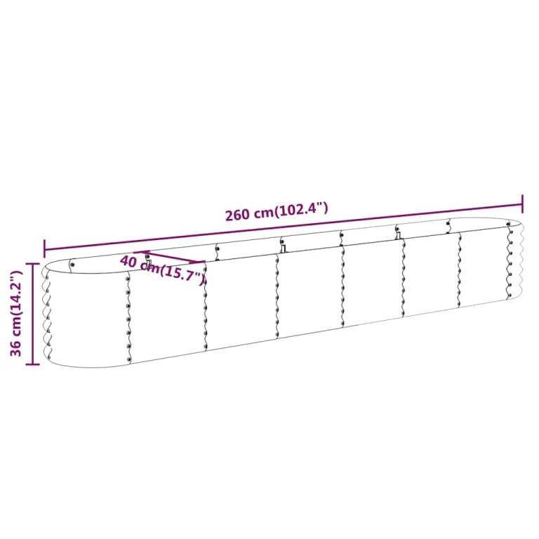 vidaXL Hochbeet, Wetterfestes Hochbeet für Garten Balkon Terrasse, Kräuterhochbeet zum Selber Bauen, Pflanzkasten aus Metall, Verzinkter Stahl Anthrazit – Bild 3